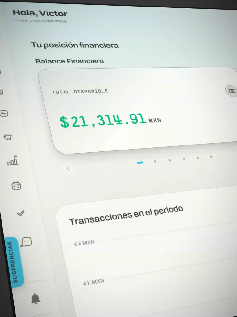 Interfaz web de Nettu mostrando el panel financiero.